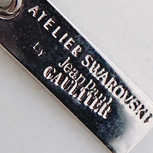 Atelier Swarovski Jean Paul Gaultier Crystal Pendant Necklace Silver Tone Modern - Picture 8 of 15